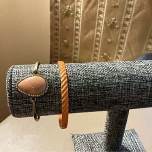 Orange Bangles Set of Two Bracelets